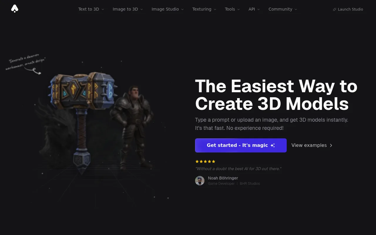 Náhled nástroje 3D AI Studio