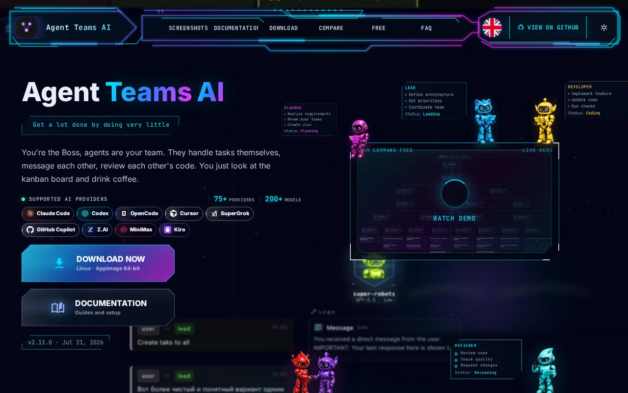 Náhled nástroje agent-teams-ai