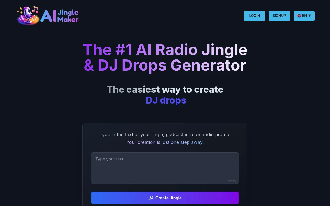 Náhled nástroje AI Jingle Generator