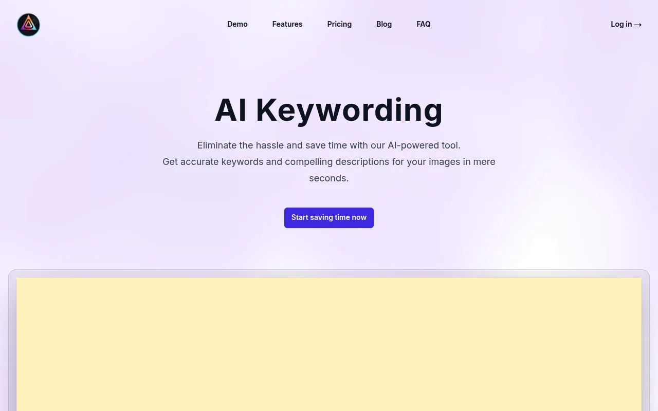 Náhled nástroje AI Keywording Tool