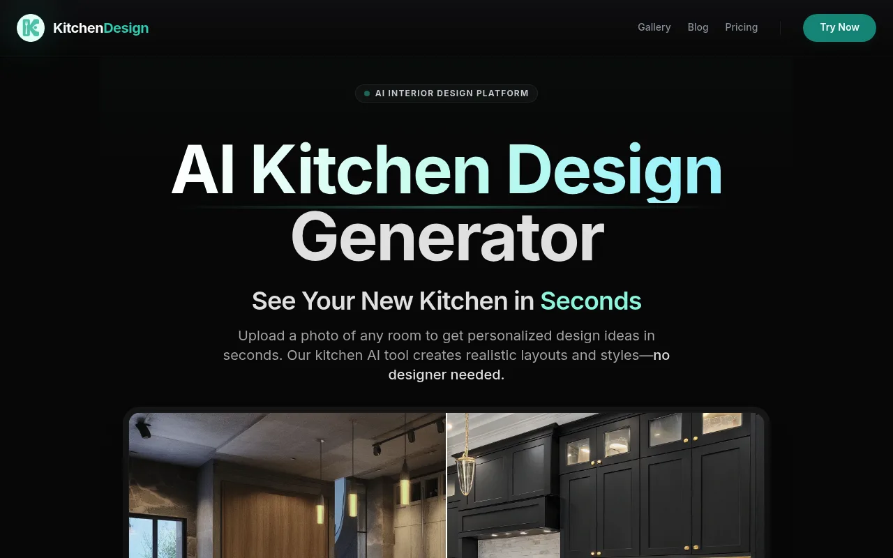 Náhled nástroje AI Kitchen Design