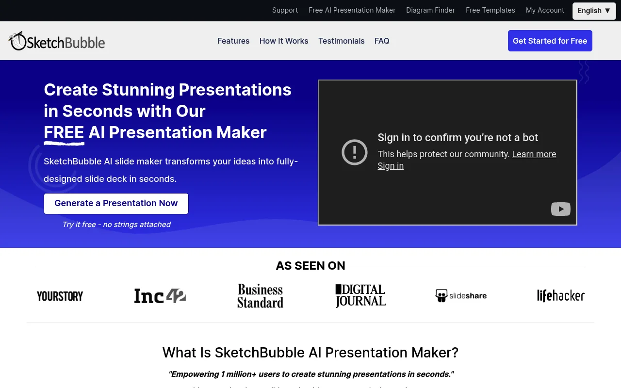 Náhled nástroje AI Presentation Maker by SketchBubble