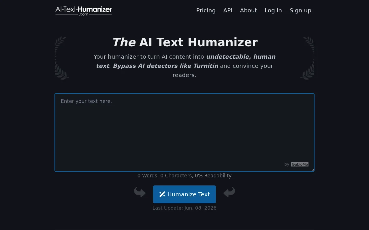 Náhled nástroje AI-Text-Humanizer.com