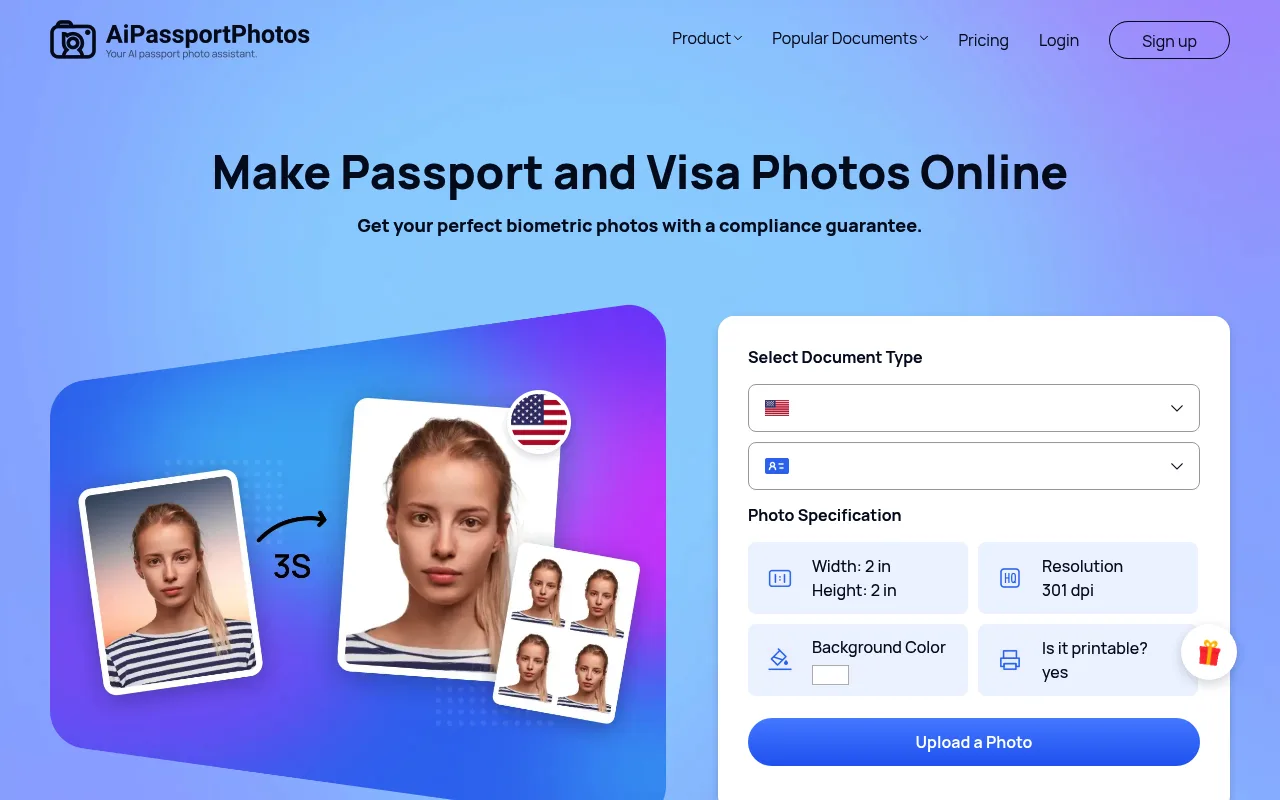 Náhled nástroje AiPassportPhotos