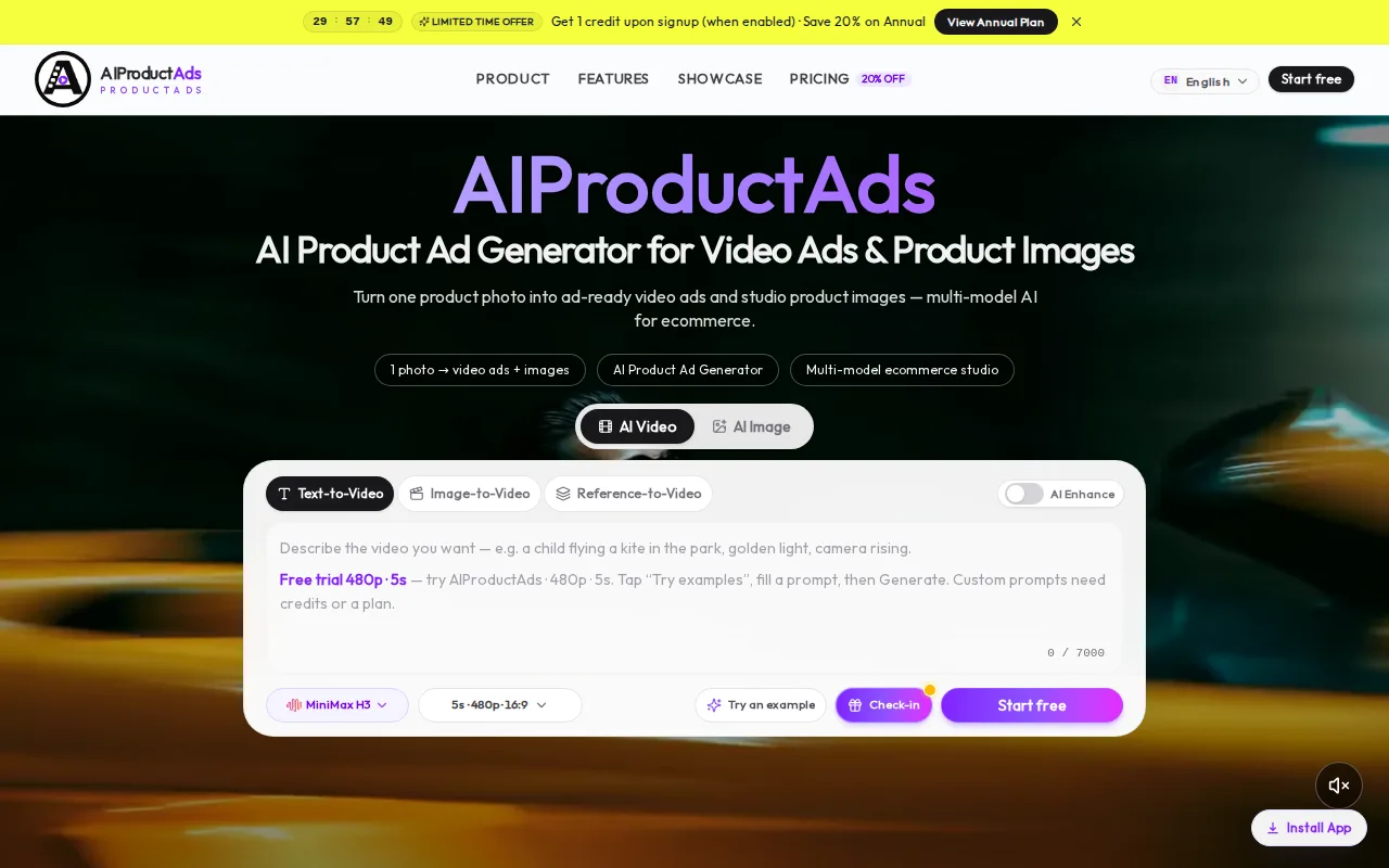 Náhled nástroje AIProductAds
