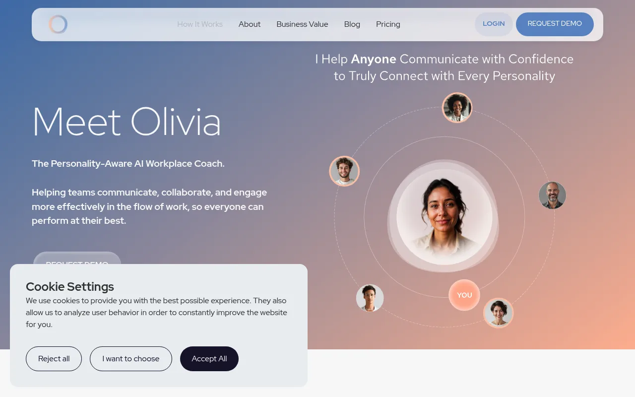 Náhled nástroje Ask Olivia - Your AI Workplace Coach