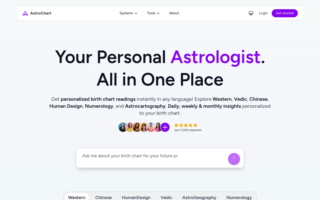 Náhled nástroje AstroChart AI