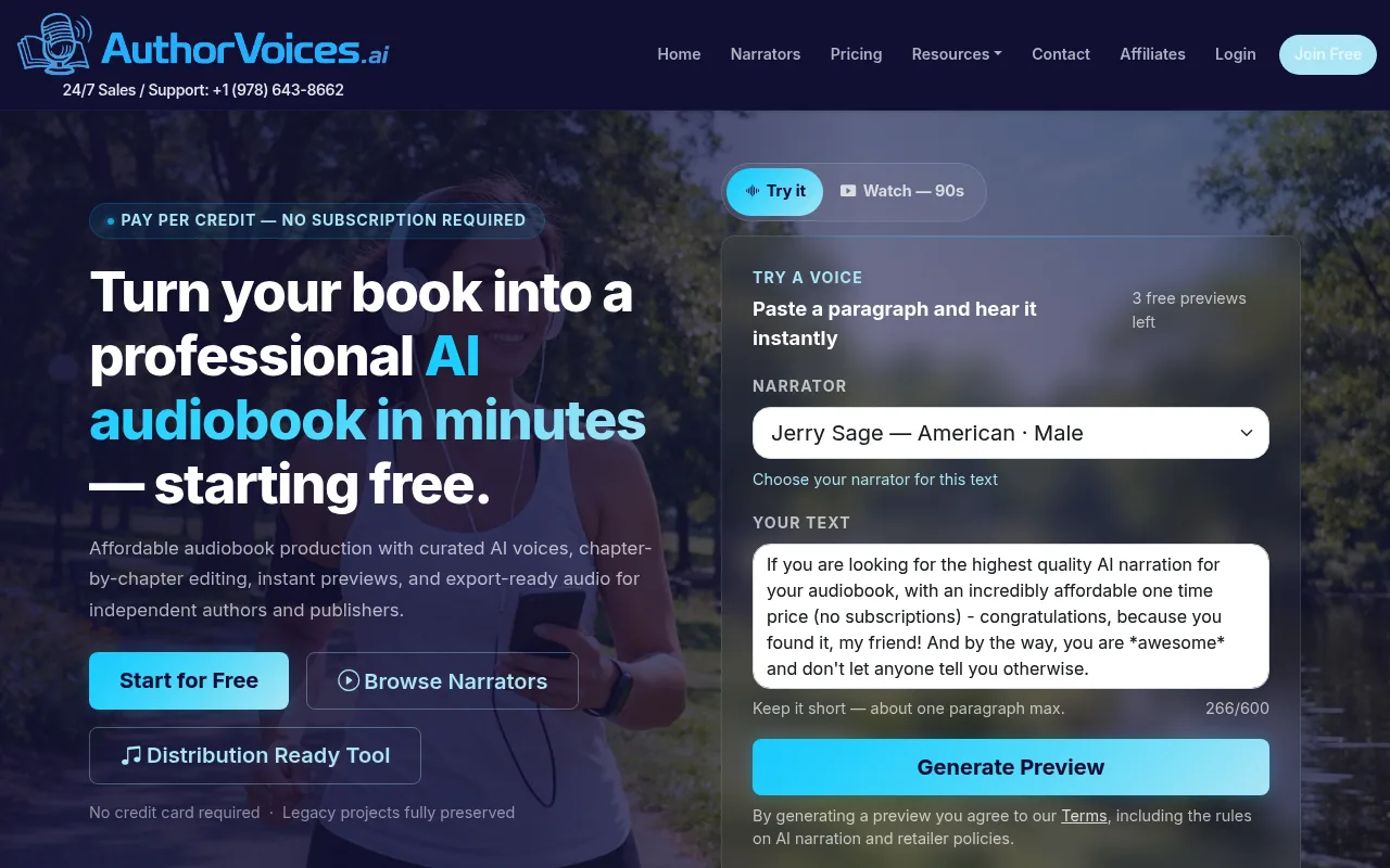 Náhled nástroje AuthorVoices.ai