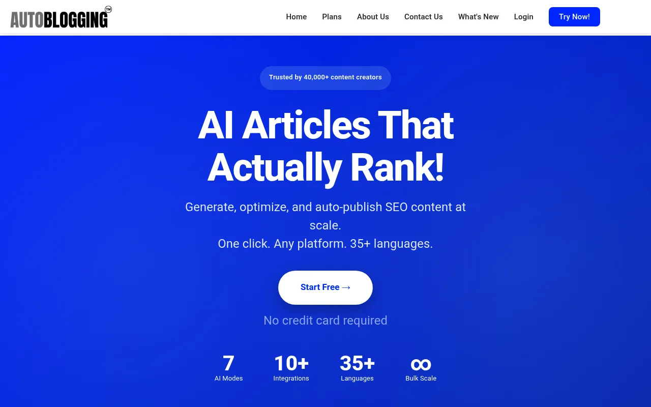 Náhled nástroje Autoblogging.ai