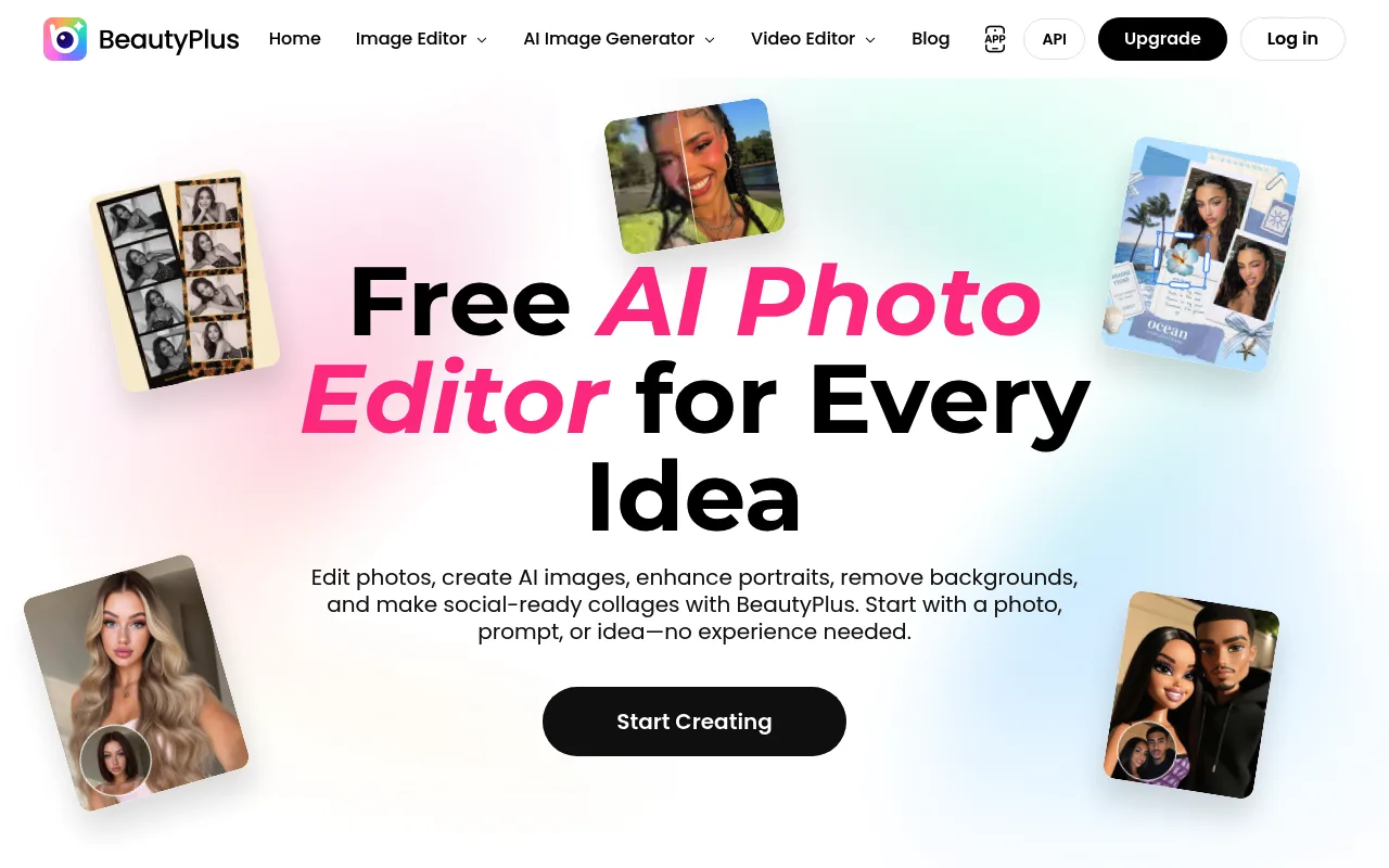 Náhled nástroje BeautyPlus AI Image Enhancer