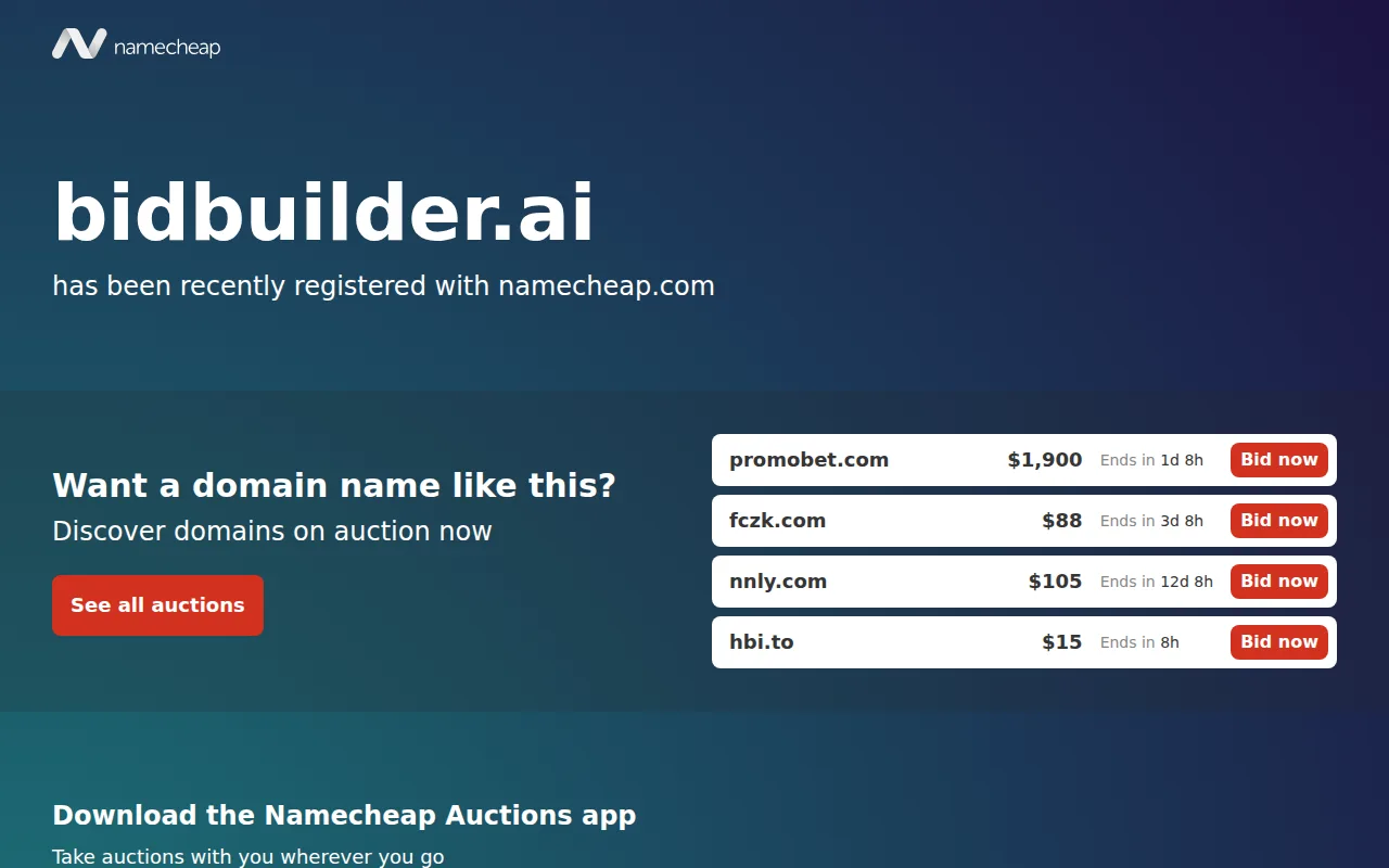 Náhled nástroje Bidbuilder