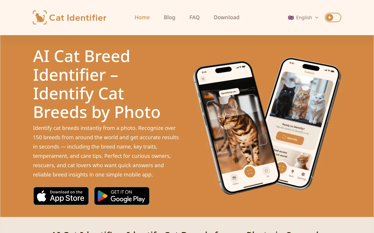 Náhled nástroje Cat Identifier
