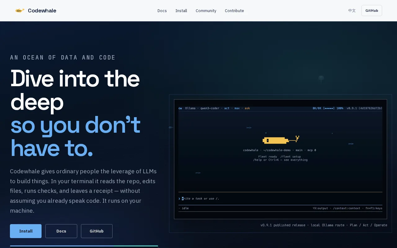 Náhled nástroje CodeWhale