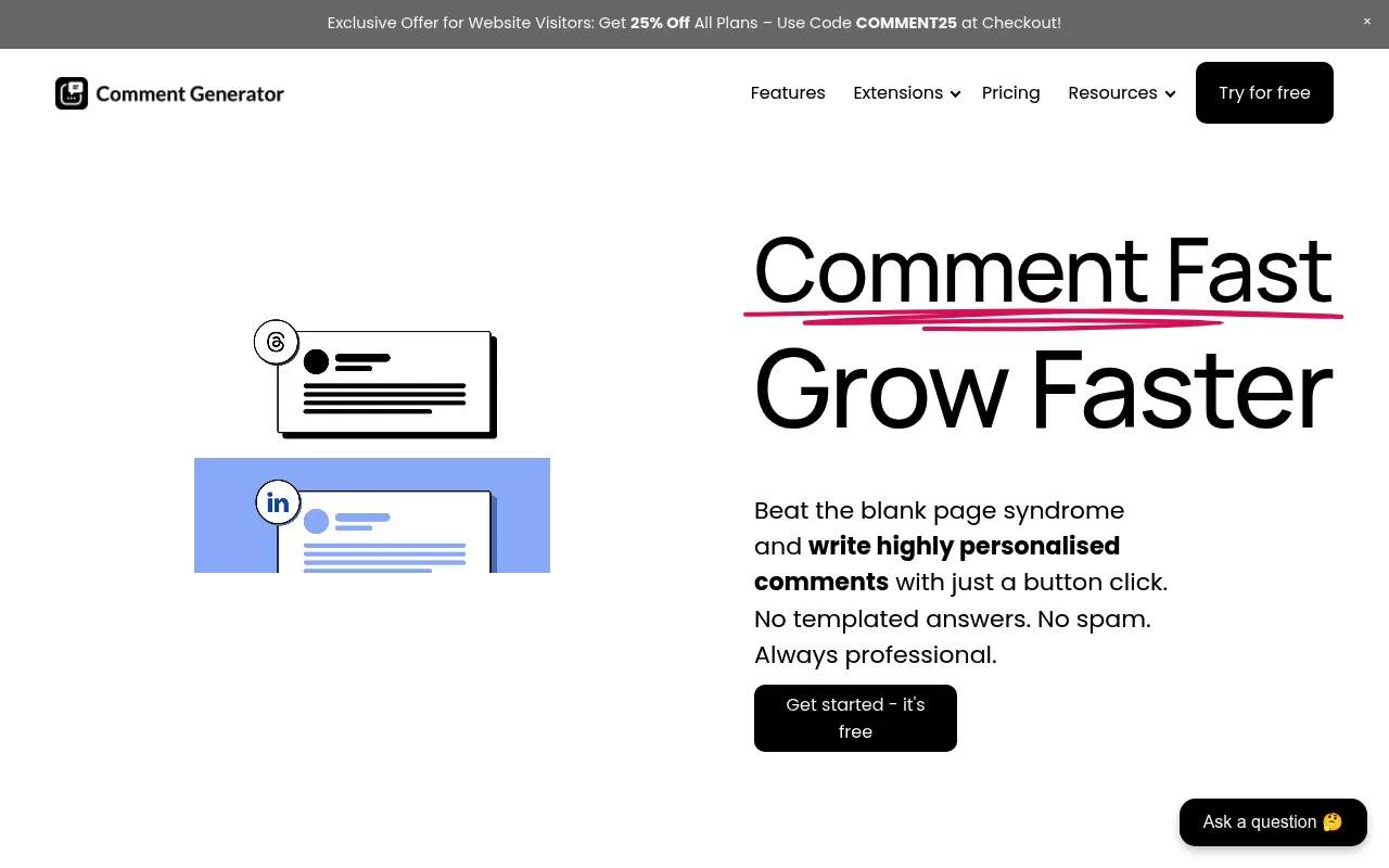 Náhled nástroje Comment Generator