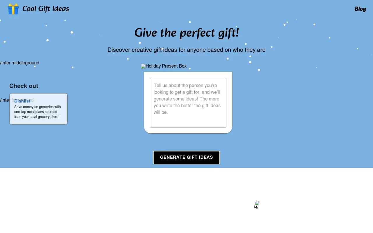 Náhled nástroje Cool Gift Ideas