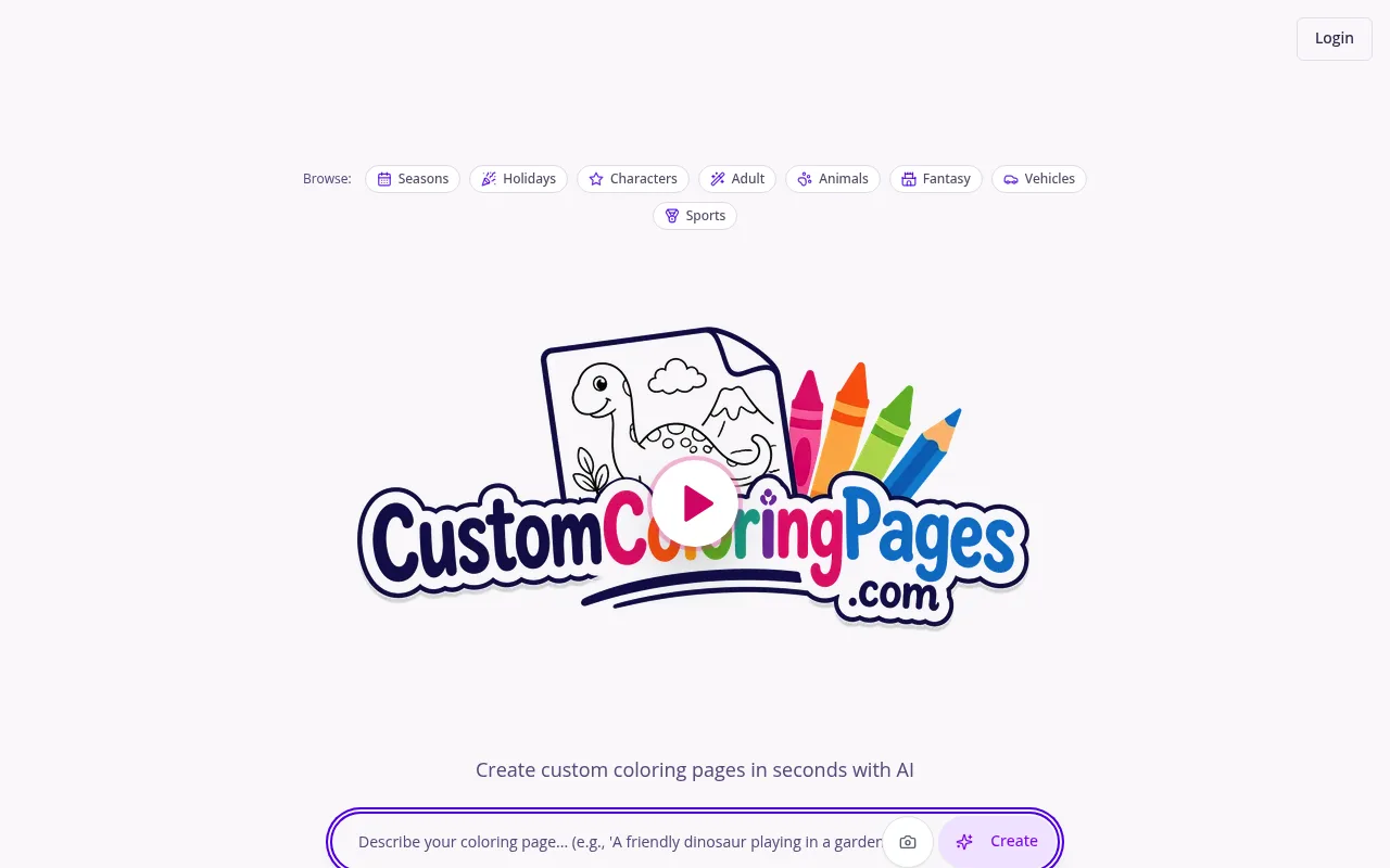 Náhled nástroje CustomColoringPages.com