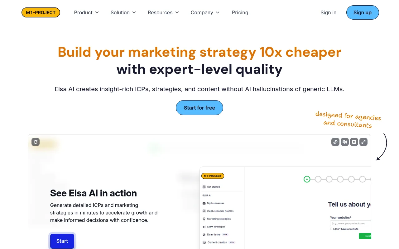 Náhled nástroje Customer Research (Elsa AI)
