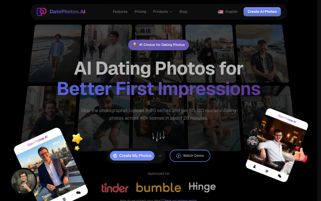 Náhled nástroje DatePhotos.AI