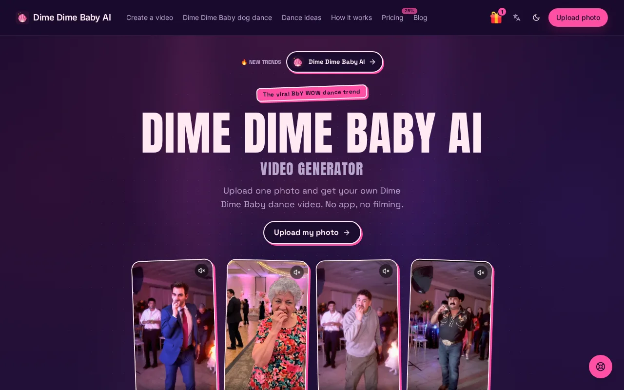 Náhled nástroje Dime Dime Baby AI