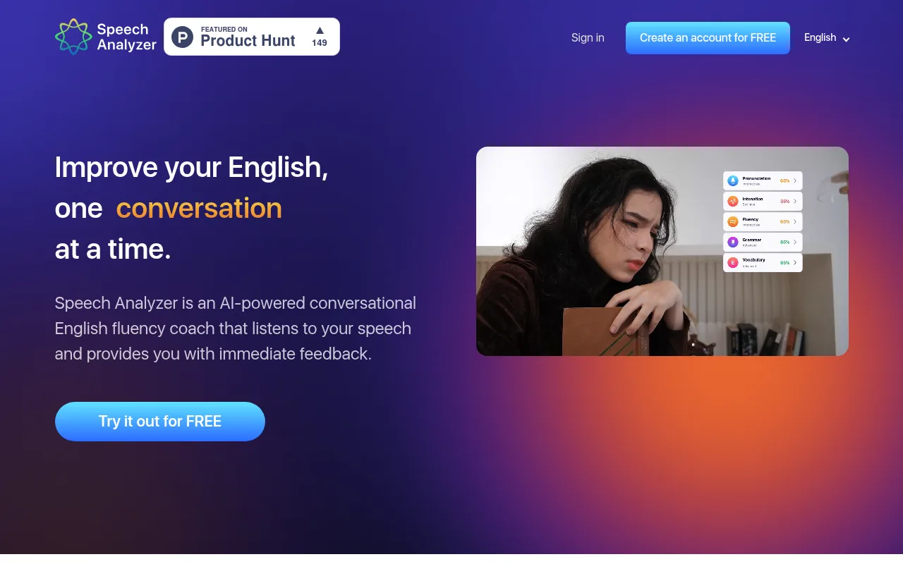 Náhled nástroje ELSA | Speech Analyzer