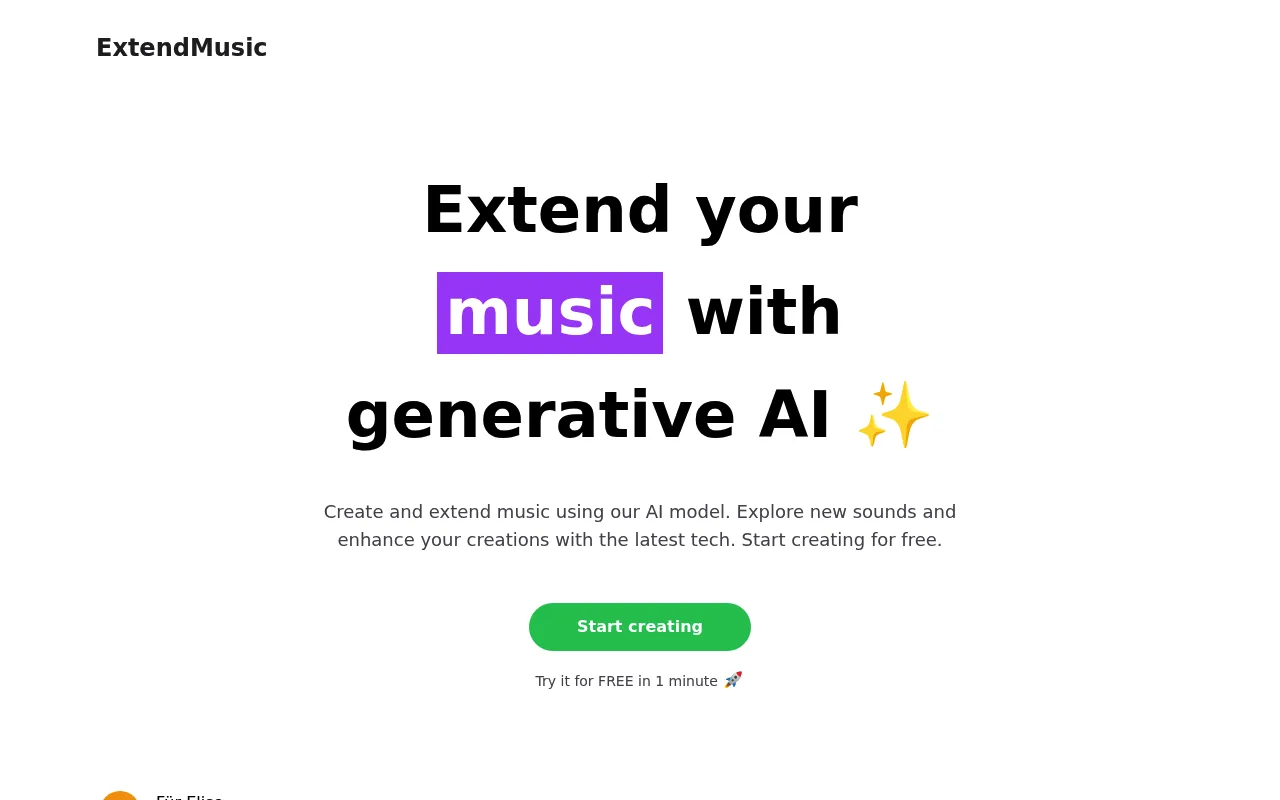 Náhled nástroje Extend music