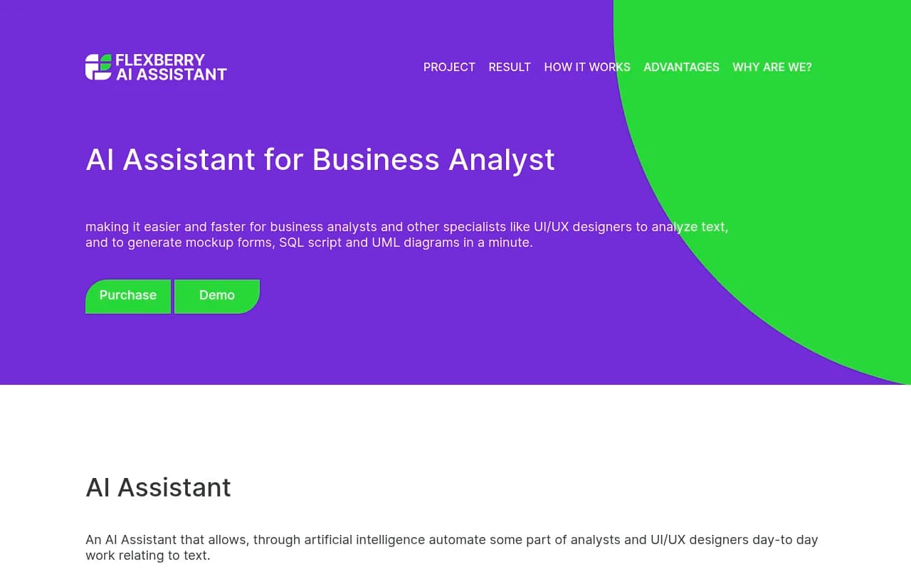 Náhled nástroje Flexberry AI Assistant