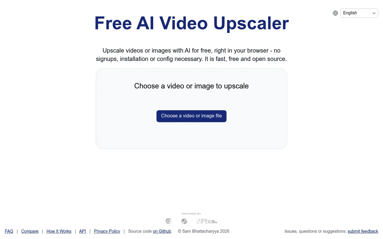 Náhled nástroje Free AI Video Upscaler