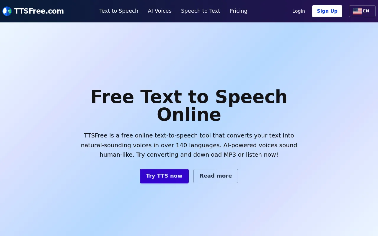 Náhled nástroje Free Text-To-Speech