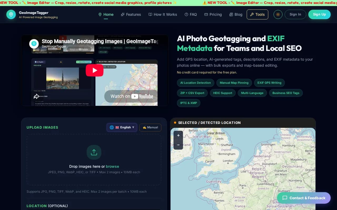 Náhled nástroje GeoImageTagger