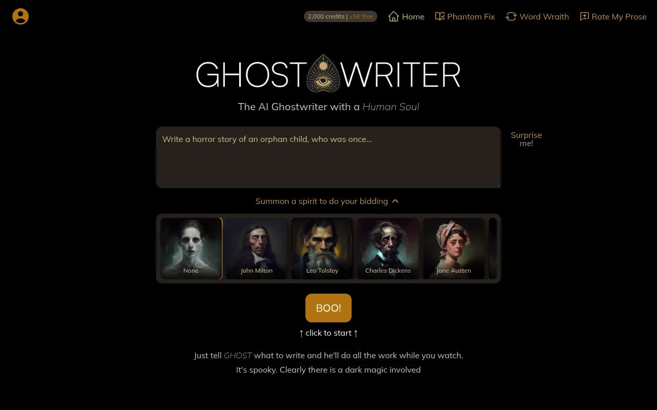 Náhled nástroje GhostWriter