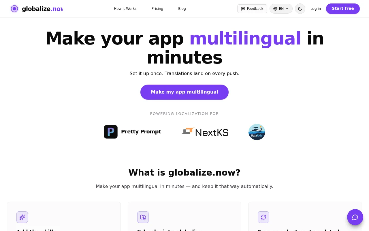 Náhled nástroje globalize.now