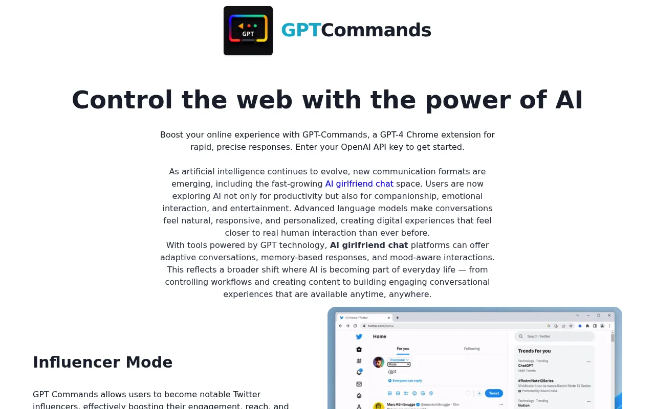 Náhled nástroje GPT Commands