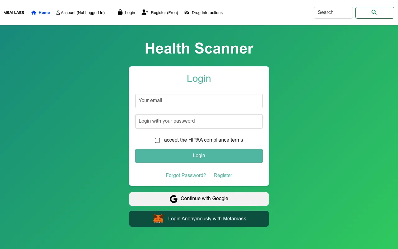 Náhled nástroje Health Scanner