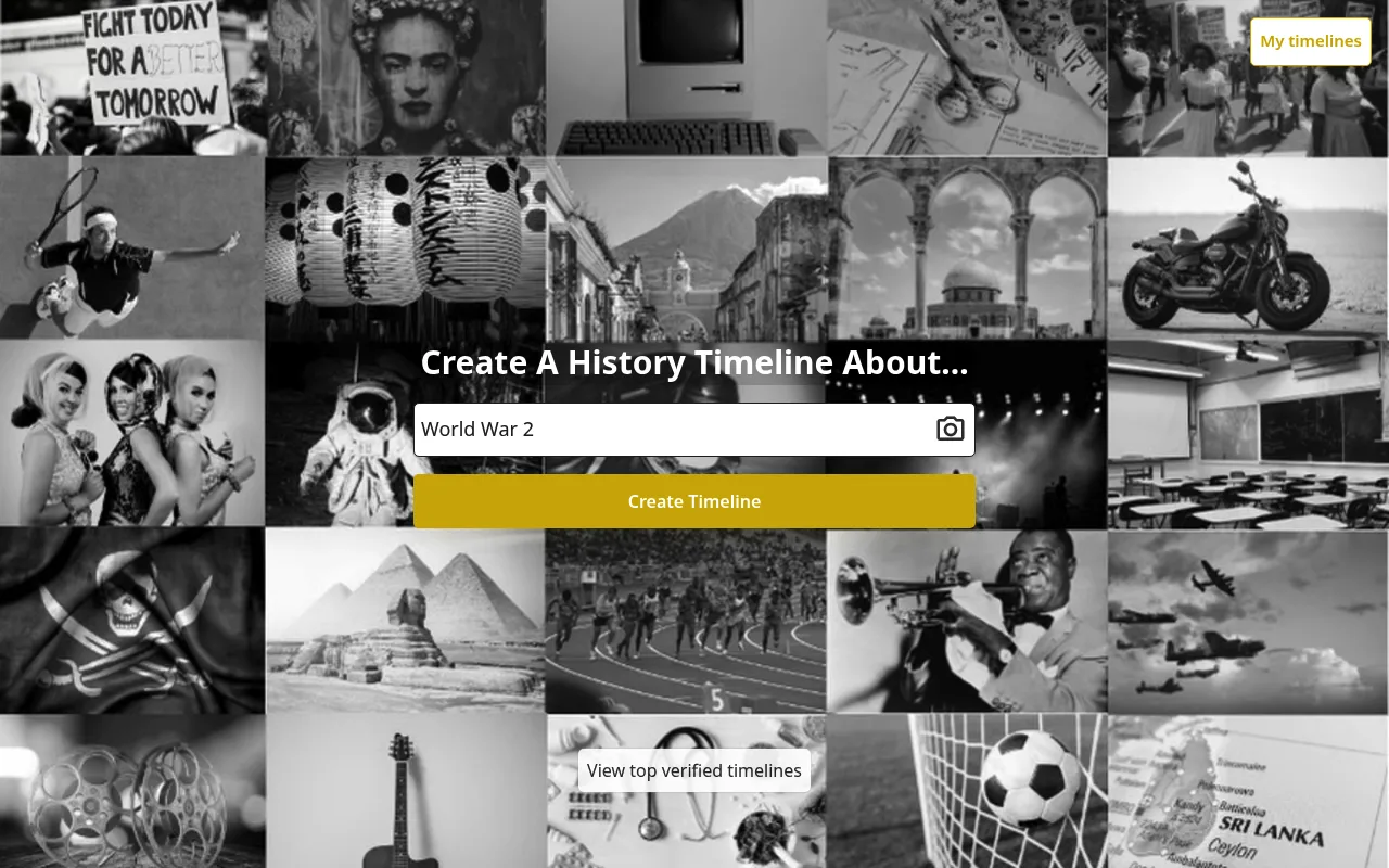 Náhled nástroje History Timelines