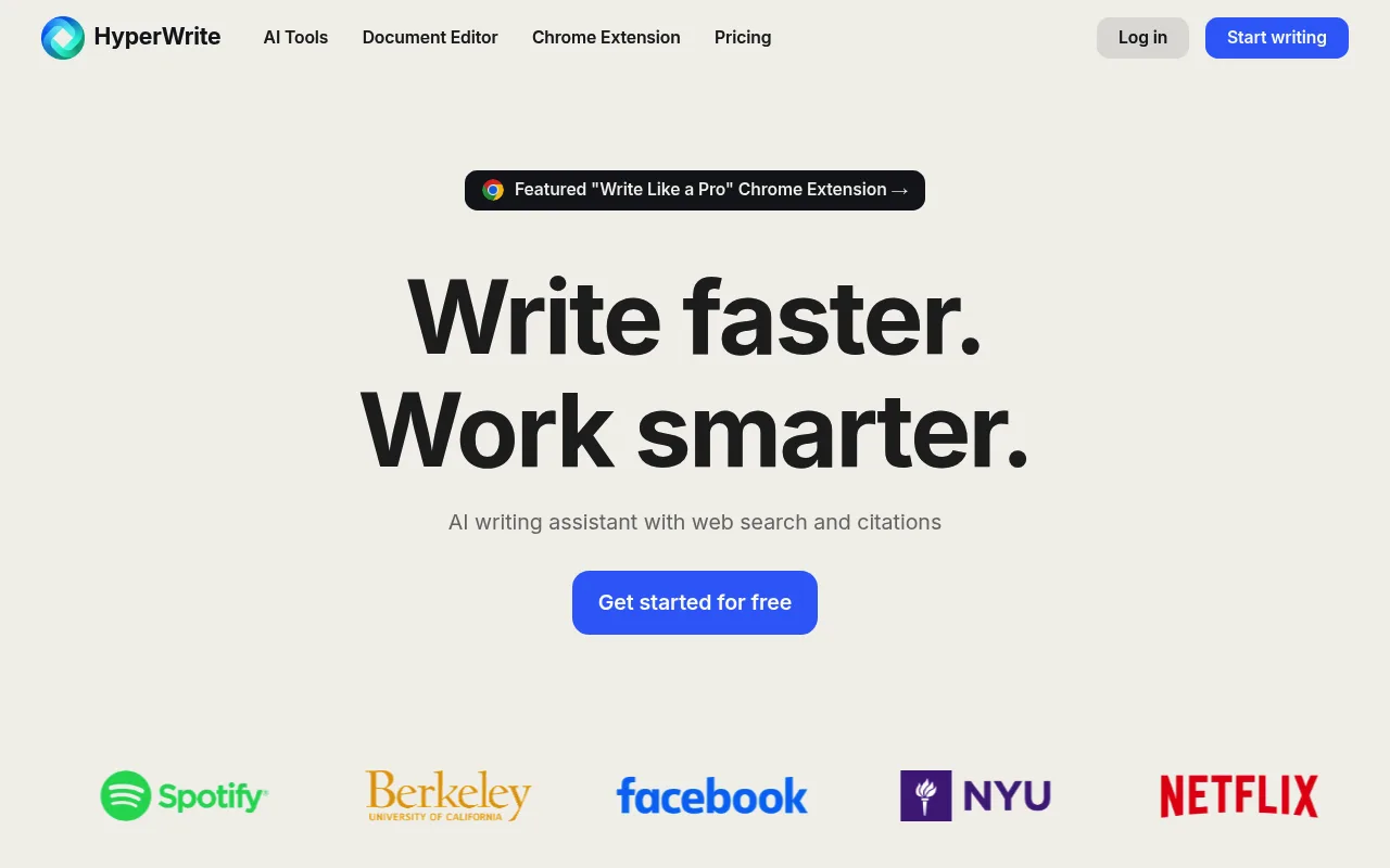 Náhled nástroje HyperWrite | AI Writing Assistant