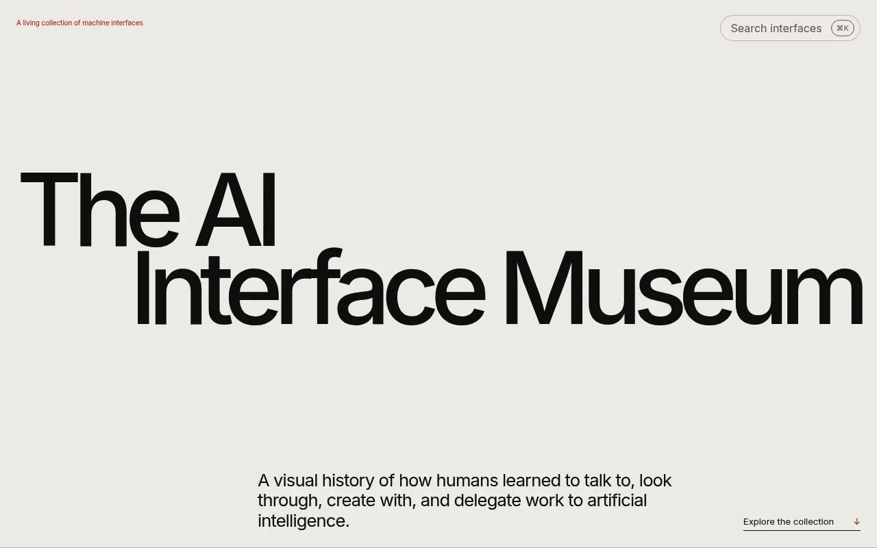 Náhled nástroje I built a museum of AI interfaces