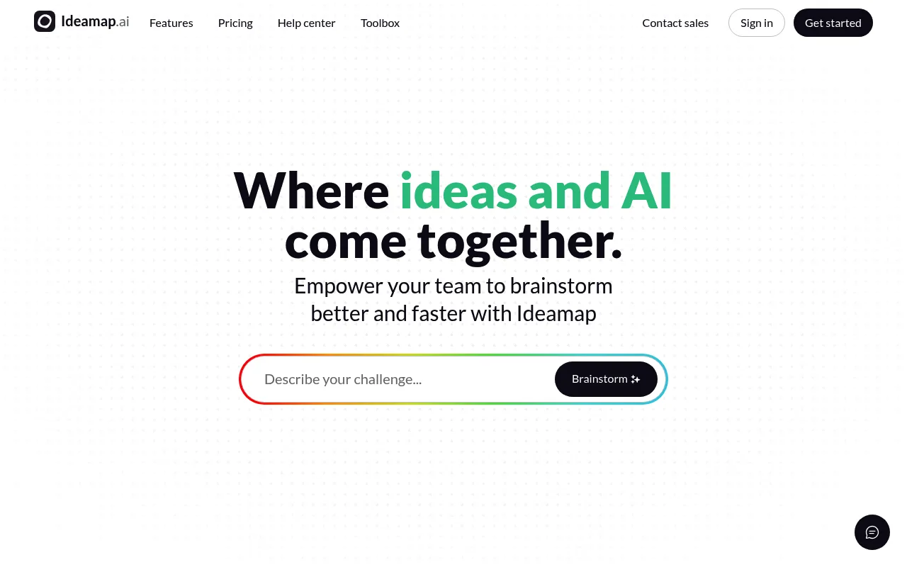Náhled nástroje Ideamap - Brainstorm and Mindmap AI