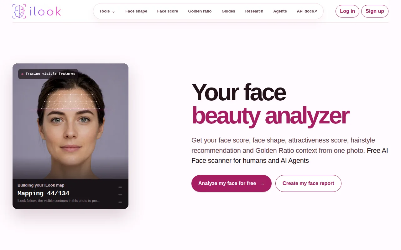 Náhled nástroje iLook AI Face Analysis