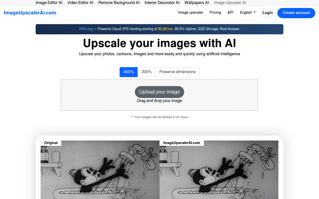 Náhled nástroje ImageUpscalerAi