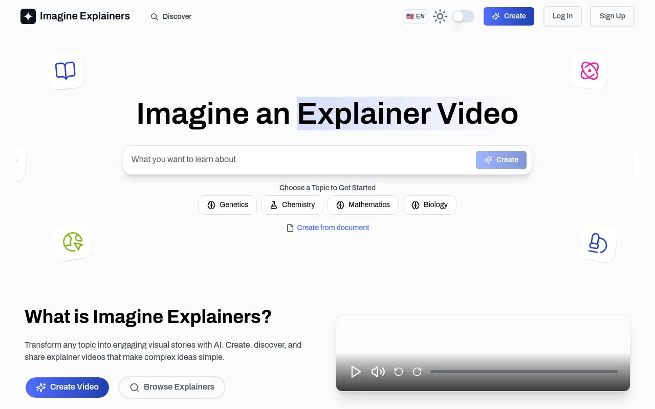 Náhled nástroje Imagine Explainers