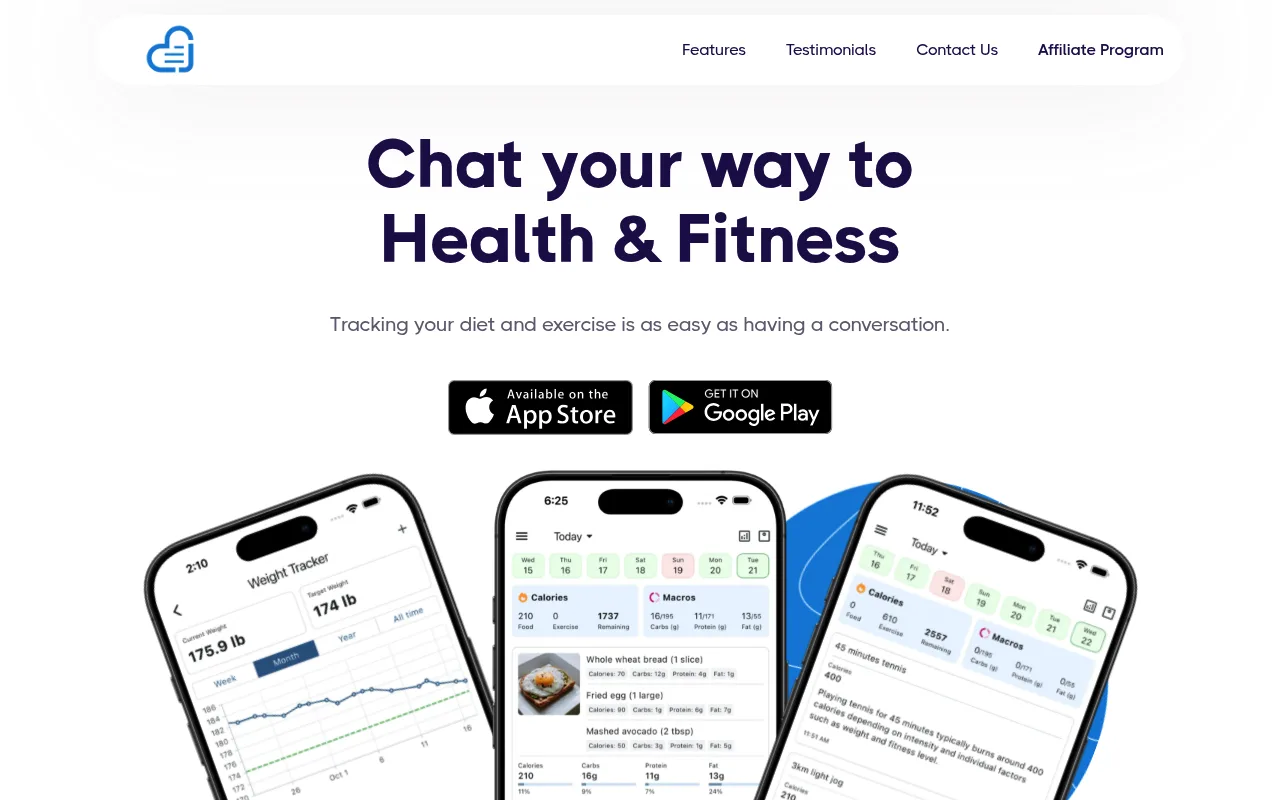 Náhled nástroje Journable — AI Calorie Counter