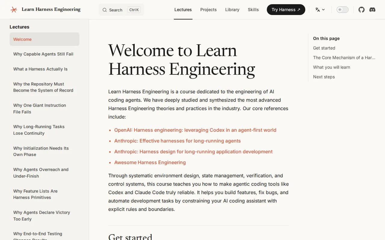 Náhled nástroje learn-harness-engineering