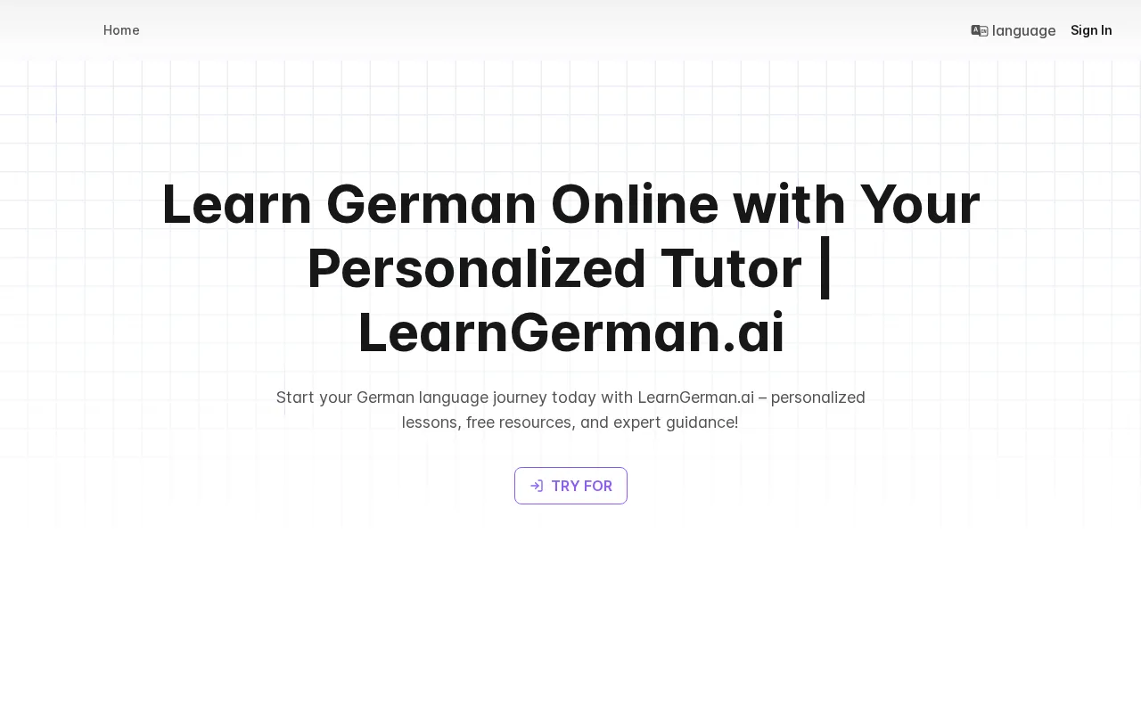 Náhled nástroje LearnGerman AI: Free German Tutor Online