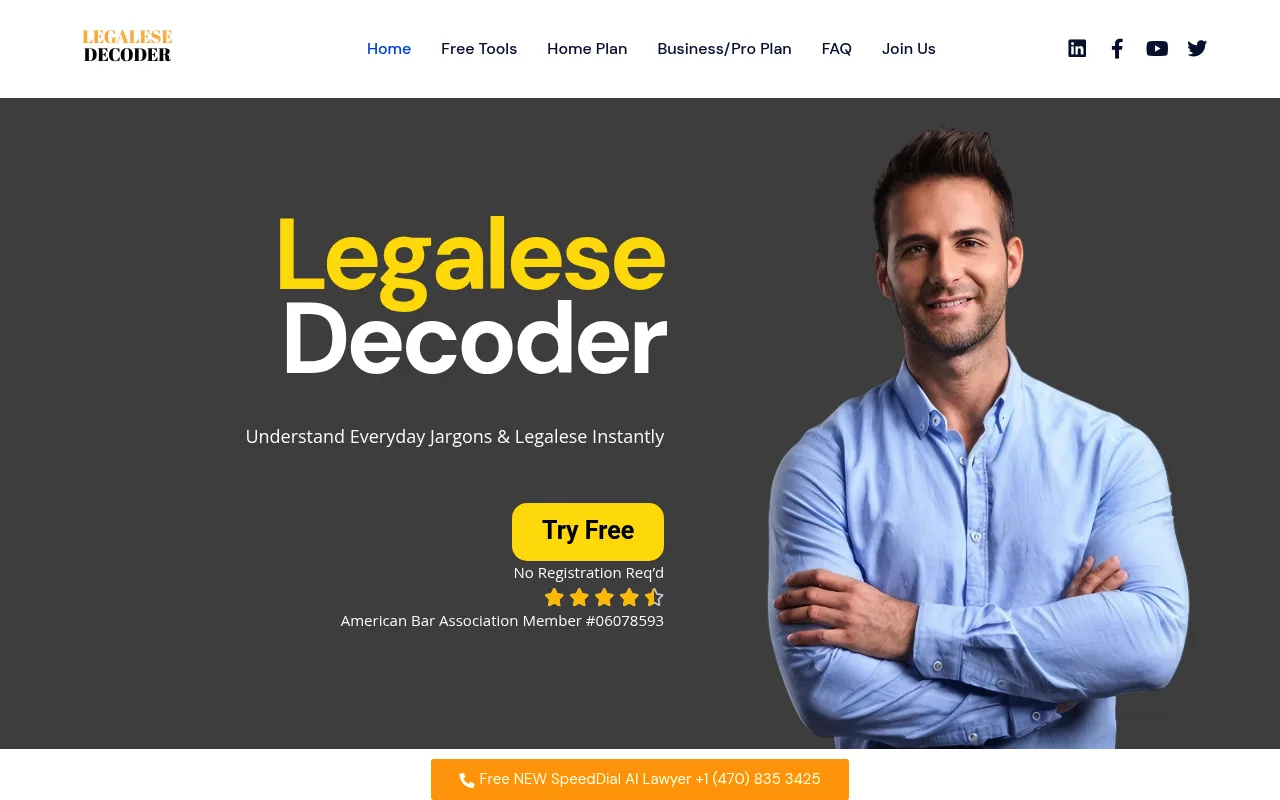 Náhled nástroje Legalese Decoder