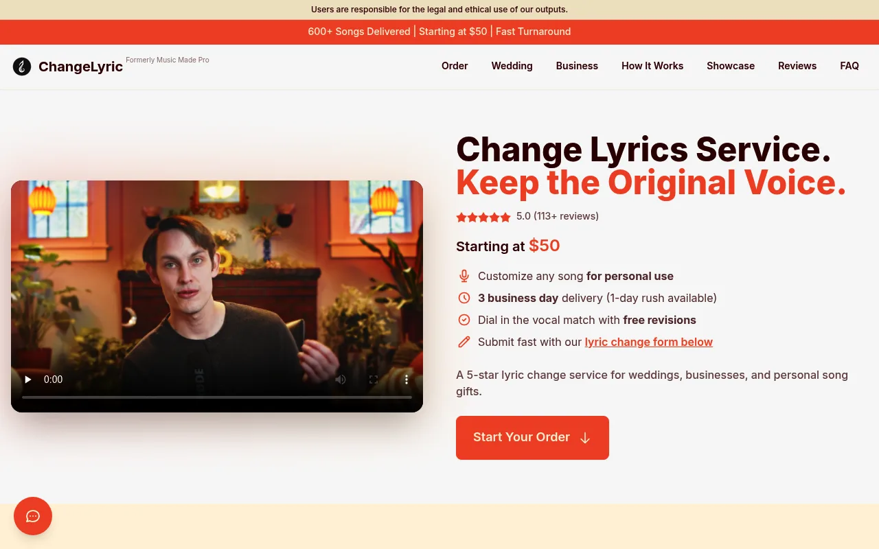 Náhled nástroje Lyric Changer: Personalize Any Song
