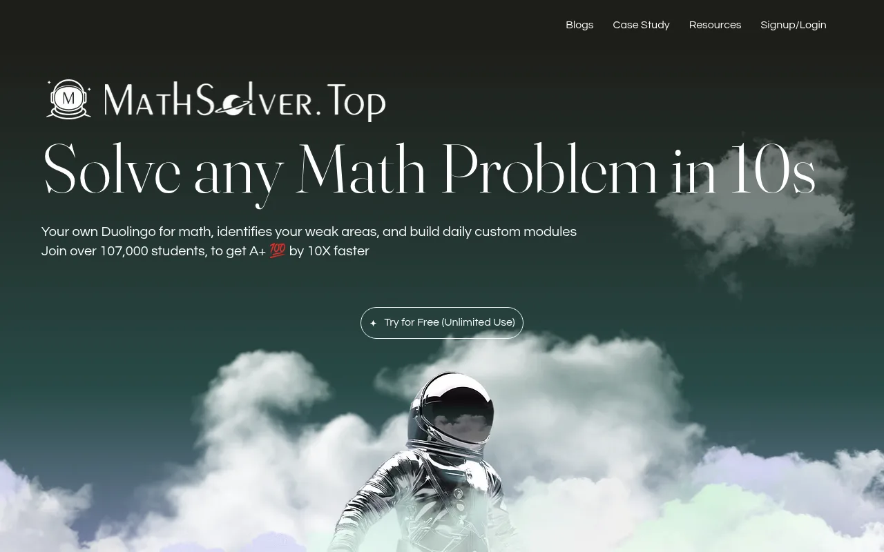 Náhled nástroje MathSolver.top