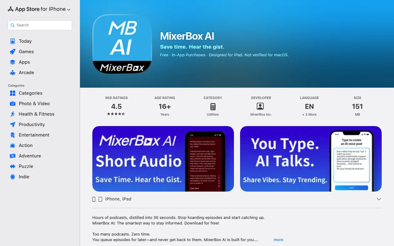 Náhled nástroje MixerBox Chat AI