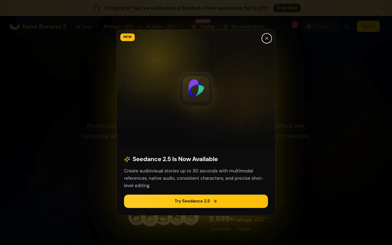 Náhled nástroje nano banana 2