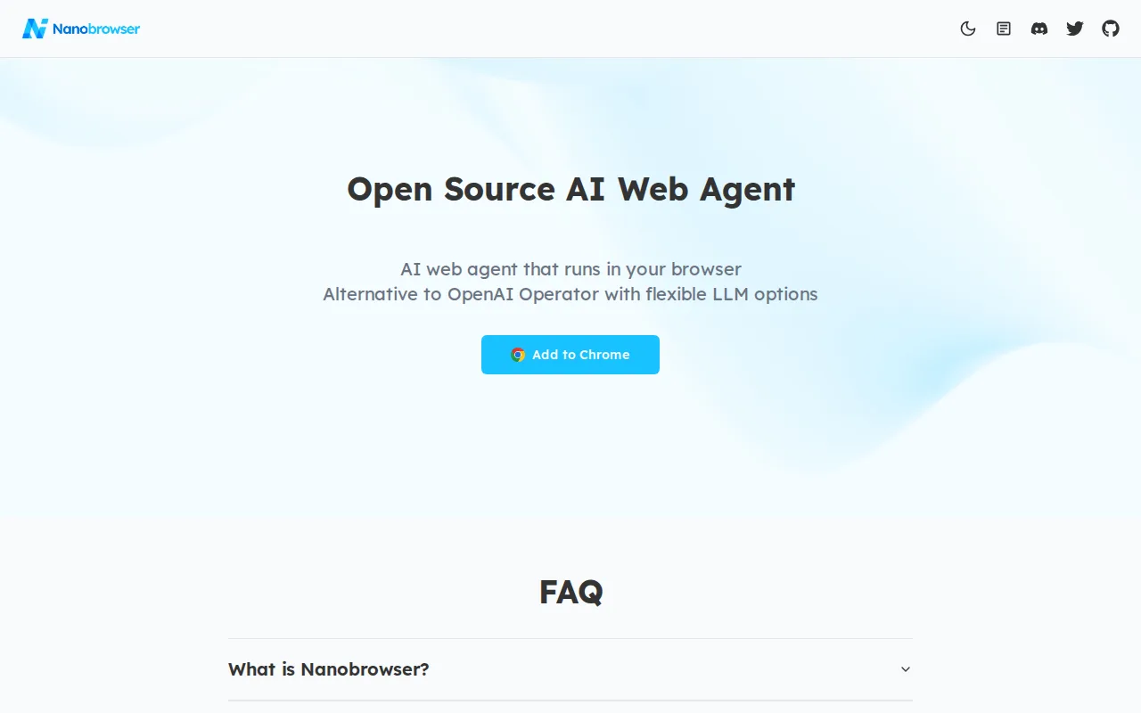 Náhled nástroje nanobrowser