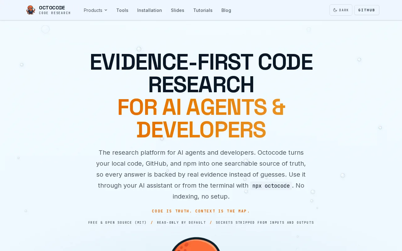 Náhled nástroje octocode